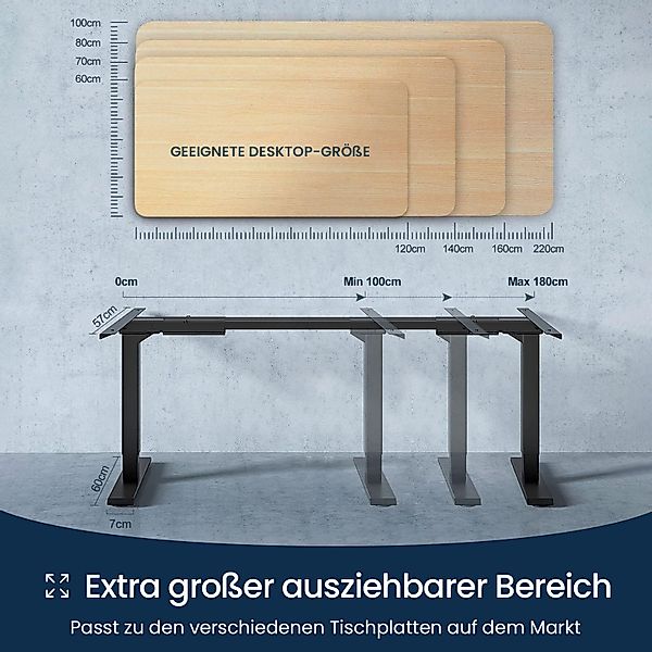 MAIDESITE Schreibtisch ​Elektrisch höhenverstellbarer mit 2 günstig online kaufen