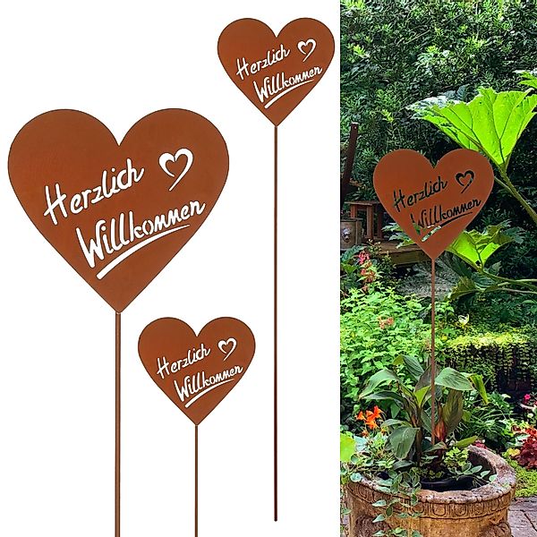 CEPEWA Gartenstecker Gartenstecker 'Herzlich Willkommen' 3er günstig online kaufen