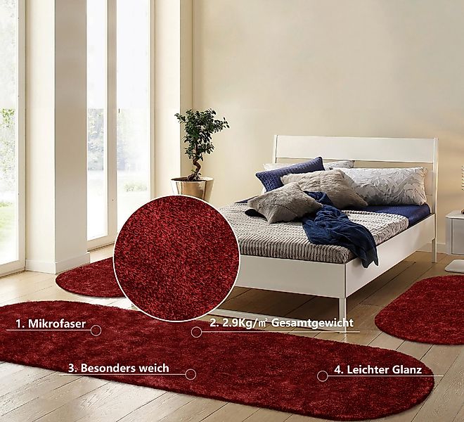 Bruno Banani Hochflor-Bettumrandung Dana Teppich, Kundenliebling, günstig online kaufen