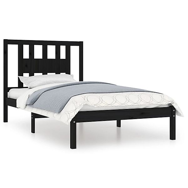 Vidaxl Massivholzbett Schwarz Kiefer 100x200 Cm günstig online kaufen