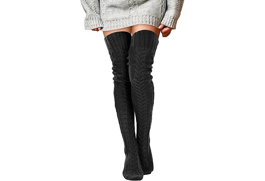Refttenw Overknees 1 Paar Damen Lange Warm Kniestrümpfe, Strümpfe Beinstulp günstig online kaufen