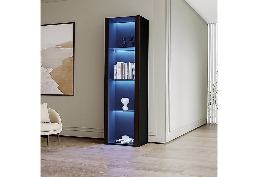 STILVORA Vitrine Hochschrank mit LED&3 Glasböden,Standvitrinen Highboard au günstig online kaufen