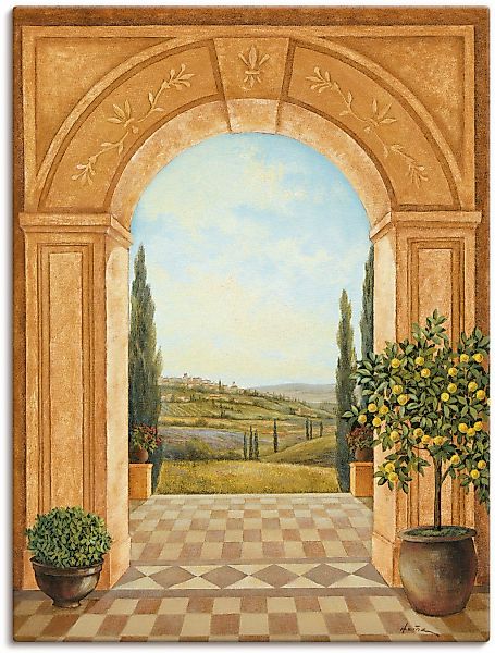 Artland Leinwandbild "Ausblick mit Zitronenbaum" Fensterblick 1 Stk. tlg. a günstig online kaufen