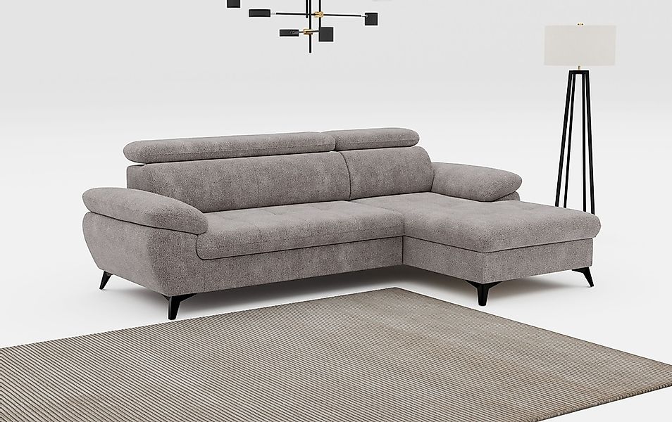 COTTA Ecksofa "Hudson L-Form, B: 261 cm" mit Kopfteilverstellung, optional günstig online kaufen