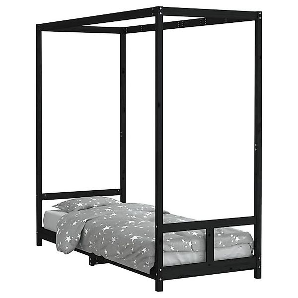 vidaXL Kinderbett, Jugendbett Schwarz 80x200 cm Massivholz Kiefer günstig online kaufen