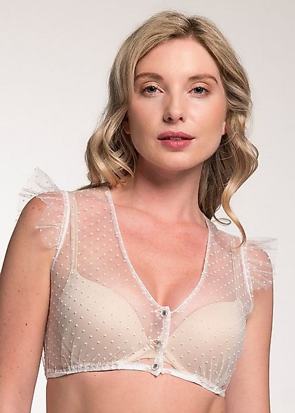 Spieth & Wensky Dirndlbluse Genta (1-tlg) transparent, verspieltes Punktemu günstig online kaufen