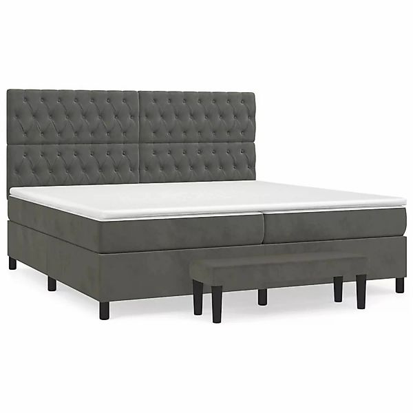 vidaXL Boxspringbett mit Matratze Dunkelgrau 200x200 cm Samt1357761 günstig online kaufen