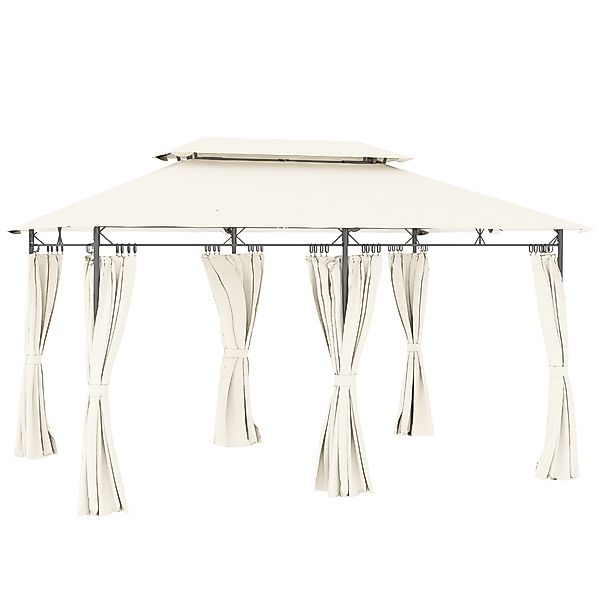 Outsunny Pavillon 4x3 m Stabil Winterfest Gartenpavillon mit Doppeldach 6 S günstig online kaufen