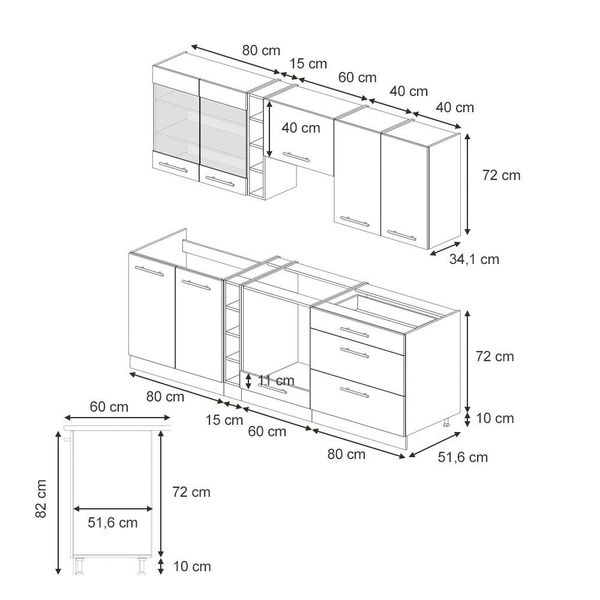Vicco Küchenzeile Fame-Line, Dunkelgrau/Anthrazit, 235 cm, günstig online kaufen