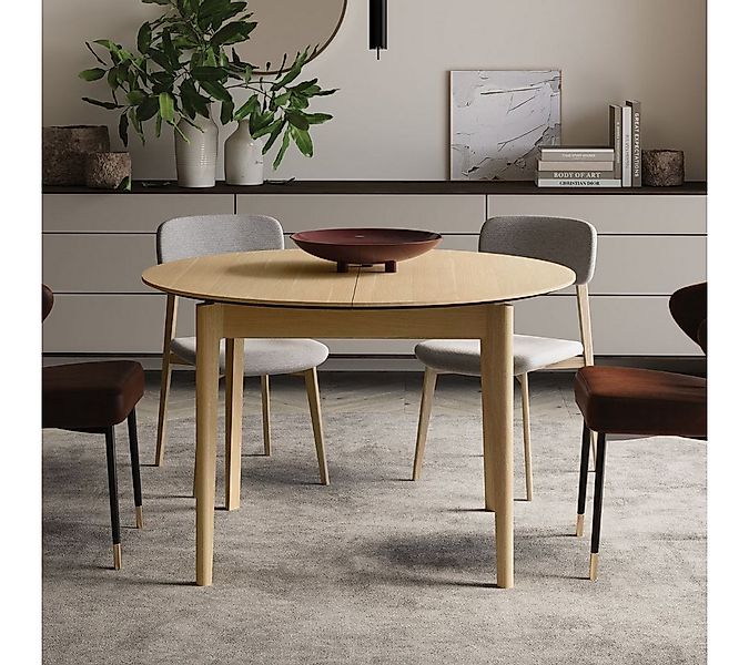 Compleo Esstisch Ausziehbar Rund Ø: 90 cm PAPHO, Ideal für modernes Wohnzim günstig online kaufen