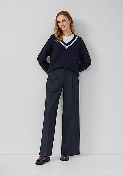 s.Oliver Chinos Hose Hose aus Interlockjersey mit Wide Leg und Nadelstreife günstig online kaufen