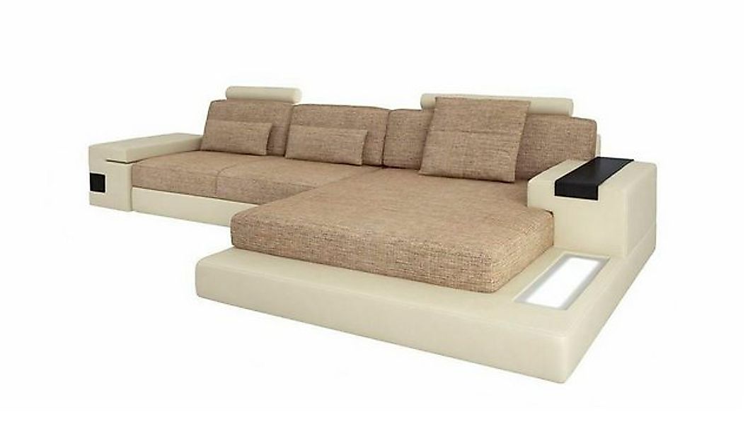 JVmoebel Ecksofa L-Form Sofa Couch Couch Textil Polster Wohnlandschaft Beig günstig online kaufen