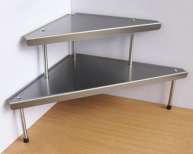 Yudu Eckregal Küchenregal dreieckig 2 Ebenen Edelstahl günstig online kaufen