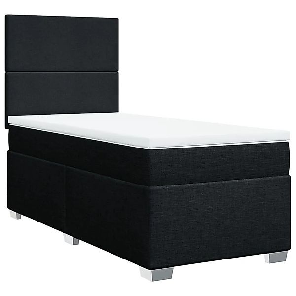 vidaXL Boxspringbett mit Matratze Schwarz 90x190 cm Stoff 3290338 günstig online kaufen