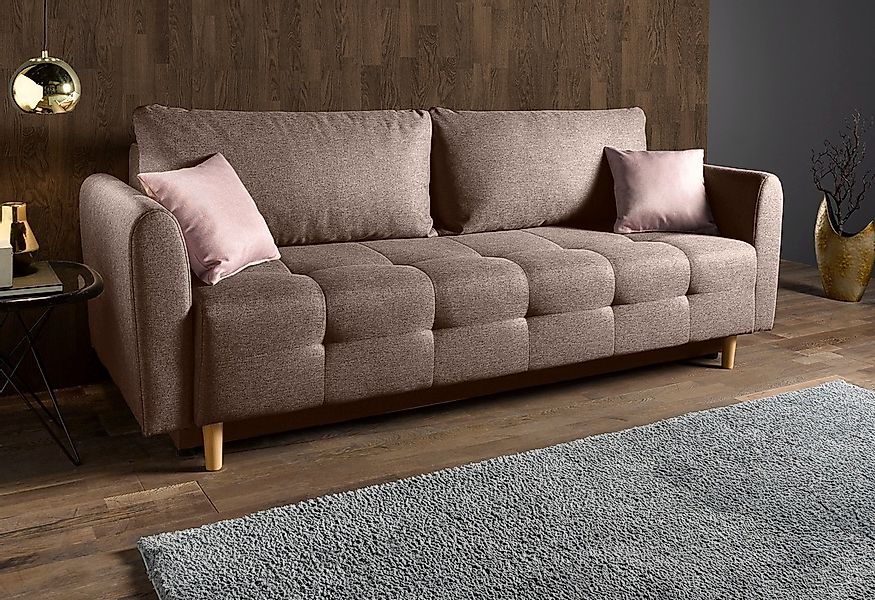 INOSIGN Schlafsofa "Nordic" inklusive Bettkasten und Zierkissen günstig online kaufen