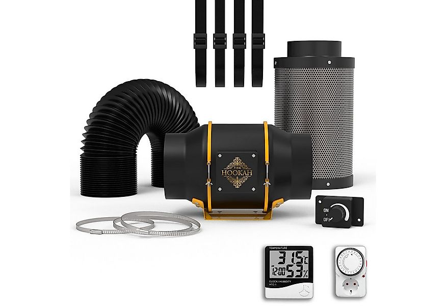 THE HOOKAH Radialventilator Rohrventilator 150 Abluft Komplettset Aktivkohl günstig online kaufen