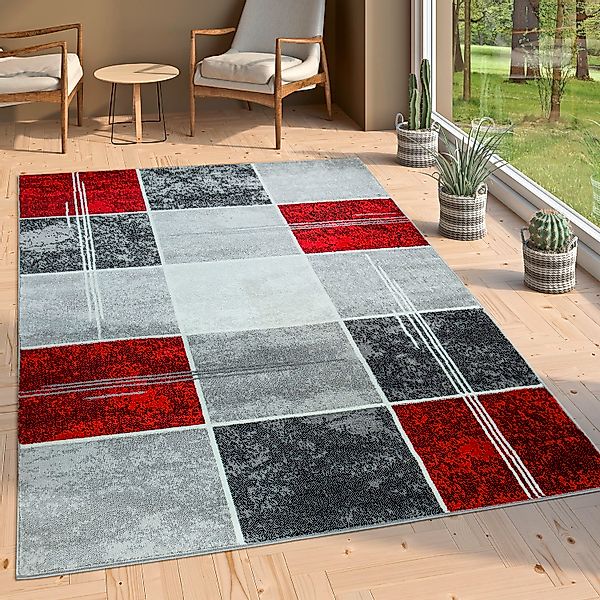 Paco Home Teppich »Sinai 057«, rechteckig, 13 mm Höhe, Kurzflor, Karo Muste günstig online kaufen