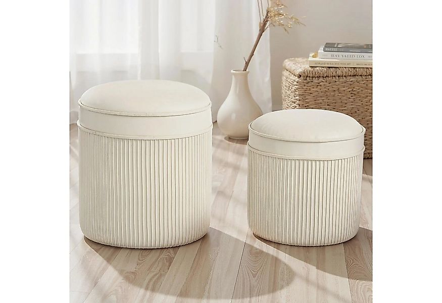 BlingBin Sitzhocker 2er Set Polsterhocker Fußhocker mit Stauraum Hocker mit günstig online kaufen