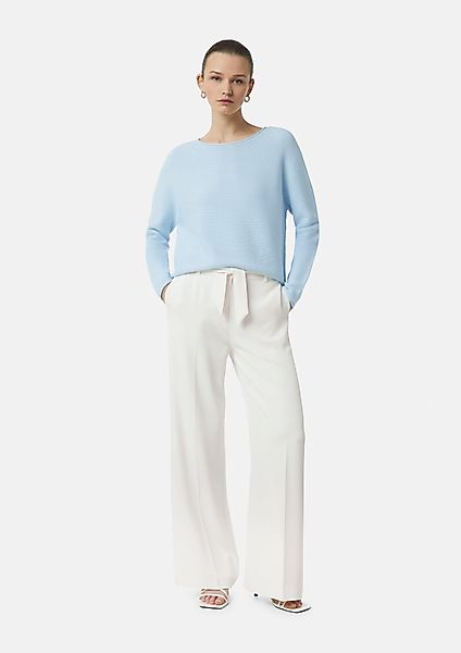 Comma Stoffhose Fließende Wide-Leg-Hose mit Bindeband günstig online kaufen