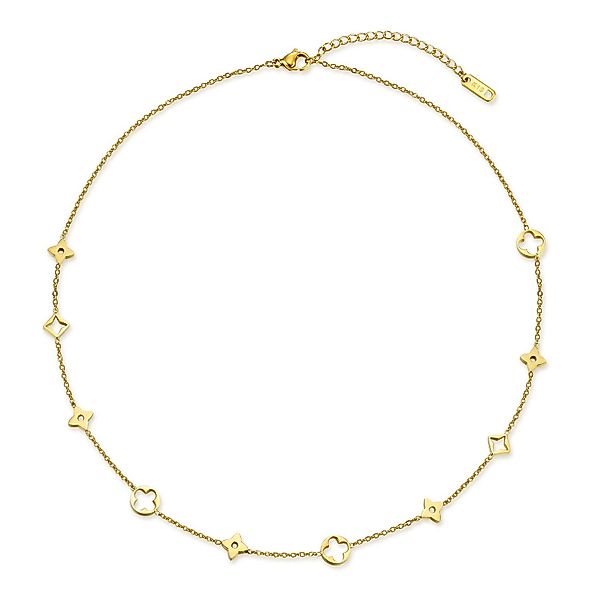 KARMA Edelstahlkette Damenhalskette Klee Gold 43 günstig online kaufen