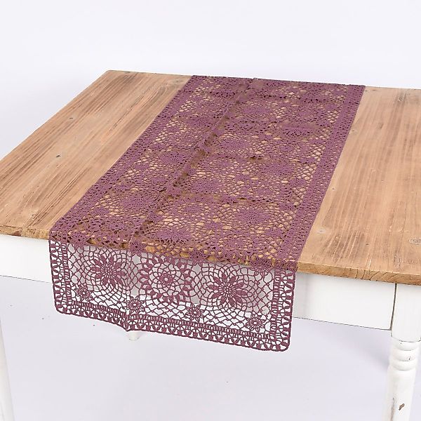 Tischläufer Tischläufer Häkelspitze Amira cassis 40x150cm günstig online kaufen