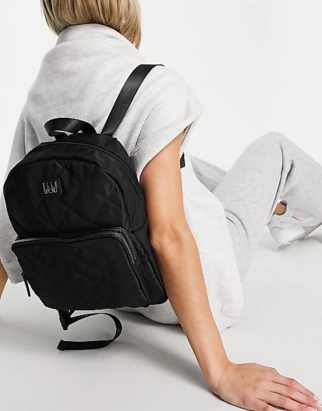 Elle Sport – Gesteppter Rucksack aus Nylon in Schwarz günstig online kaufen