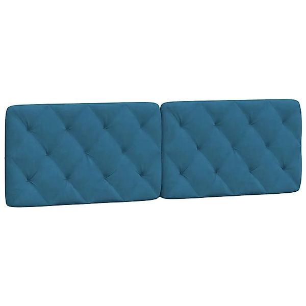 vidaXL Kopfteil-Kissen Blau 160 cm Samt 374737 günstig online kaufen