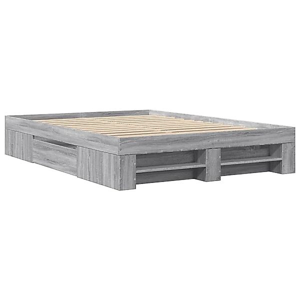 vidaXL Bettgestell Grau Sonoma 140x190 cm Holzwerkstoff 3295504 günstig online kaufen