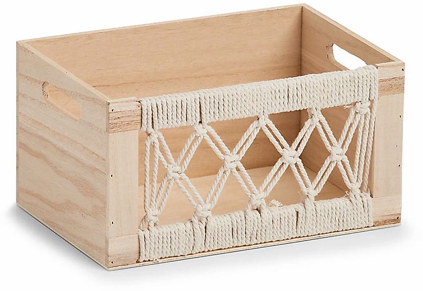 Zeller Present Dekokiste "Aufbewahrungskiste Boho", Holz"", (1 St.), Makram günstig online kaufen