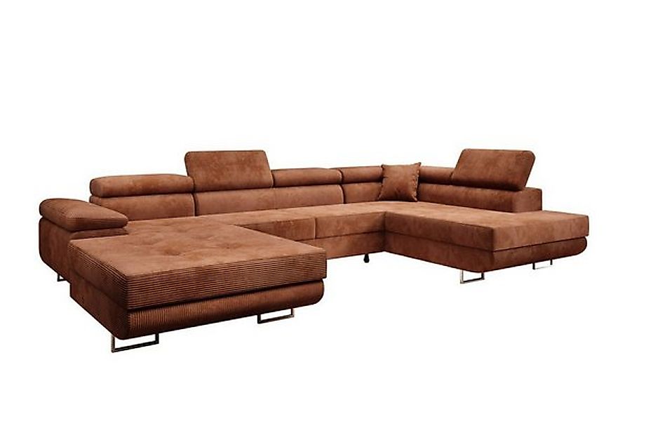 Luxusbetten24 Schlafsofa Designer Sofa Lago Cord, mit Stauraum und Schlaffu günstig online kaufen