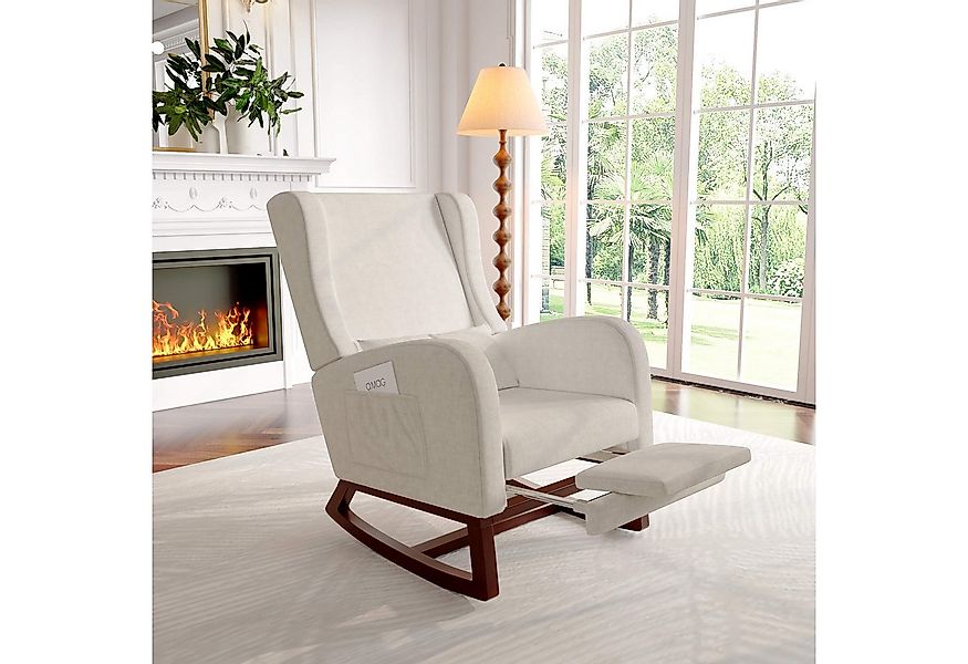 Furnishings Home Schaukelstuhl Schaukelsessel mit Armlehne, Samt-Optik (Rel günstig online kaufen