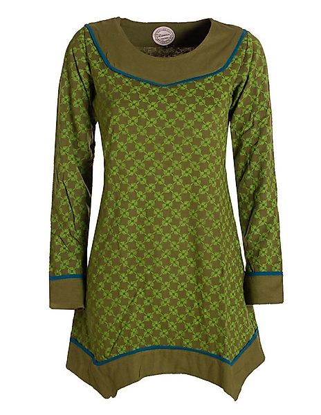 Vishes Tunikakleid Langarm Damen Tunika Shirt-Kleid Ethno Zipfel-Bluse Blus günstig online kaufen