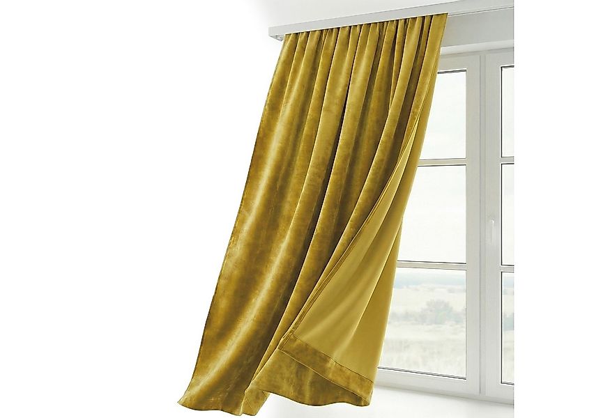 Beautex Verdunkelungsvorhang Samt Vorhang Kräuselband U-Band Gardine Velvet günstig online kaufen