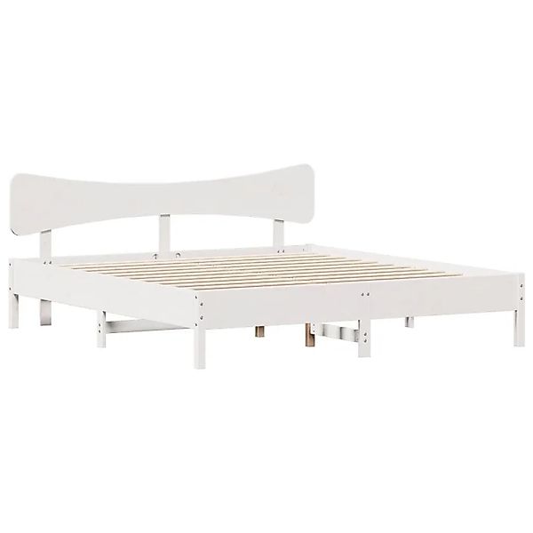 vidaXL Massivholzbett ohne Matratze Weiß 200x200 cm Kiefernholz 3328221 günstig online kaufen