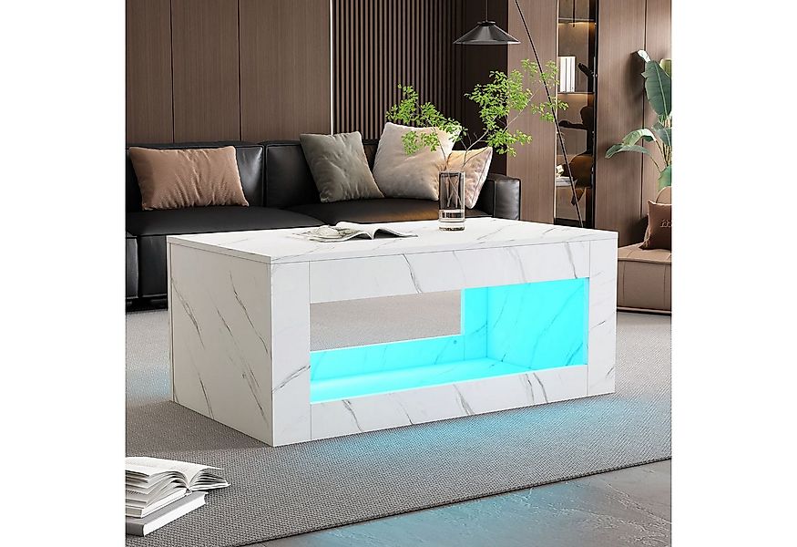 Merax Couchtisch im Marmoroptik, Beistelltisch, hochglänzende Tischplatte m günstig online kaufen