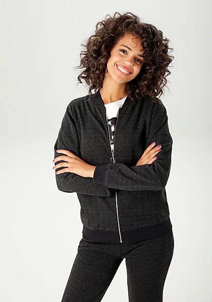 Aniston CASUAL Blouson mit trendigem Fischgrat-Muster günstig online kaufen