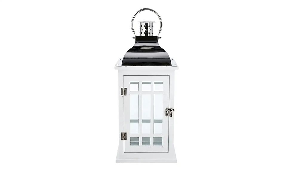 Laterne   ¦ weiß ¦ Massivholz,Holz,Metall ¦ Maße (cm): B: 20,2 H: 43,5 T: 2 günstig online kaufen