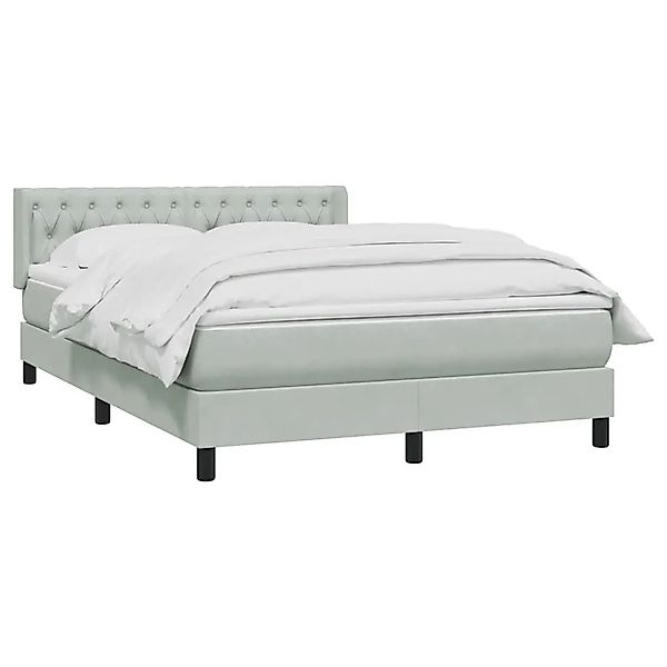 vidaXL Boxspringbett mit Matratze Hellgrau 160x210 cm Samt 3318369 günstig online kaufen
