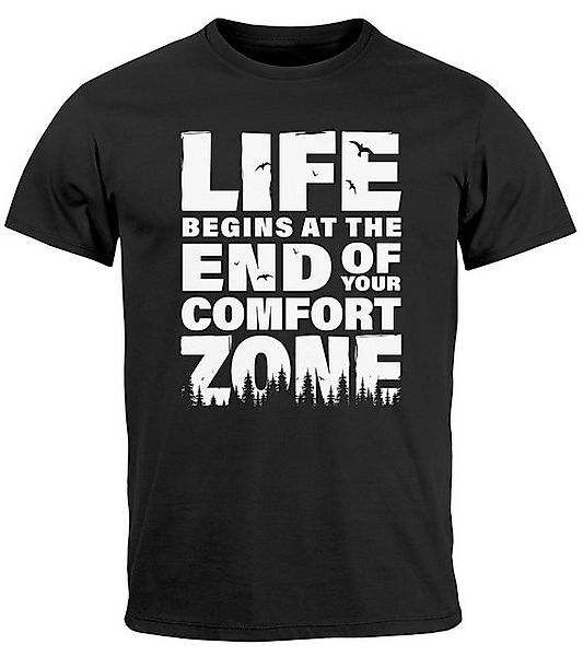 Neverless Print-Shirt Herren T-Shirt Life begins günstig online kaufen