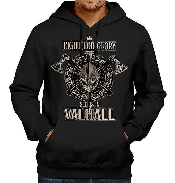 LOBO NEGRO® Kapuzensweatshirt Hoodie für den Wikinger Nordmann Fan: Fight f günstig online kaufen