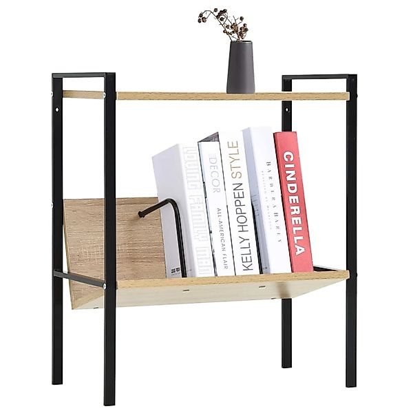 VidaXL Bücherregal 2 Regalböden Schwarz Eiche 52x28x59cm Holzwerkstoff günstig online kaufen