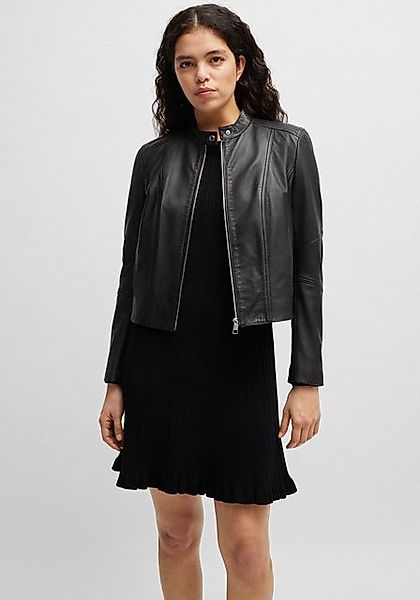 BOSS ORANGE Lederjacke "Saleste Premium Damenmode", mit Stehkragen günstig online kaufen