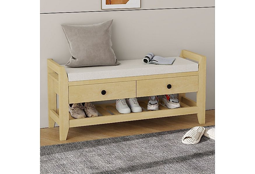 STILVORA Schuhbank mit 2 Schubladen,Schuhbank Schuhregal mit Kissen-Oberflä günstig online kaufen