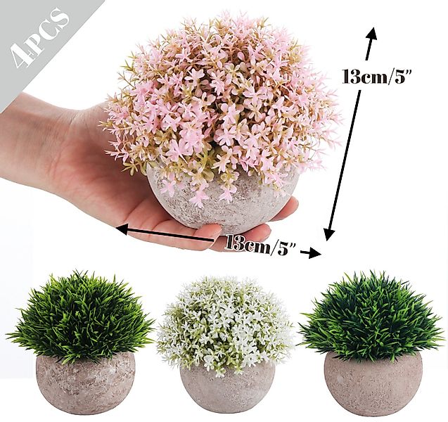 Künstliche Zimmerpflanze Mini Kunstpflanzen mit Töpfen Eukalyptus Rosmarin günstig online kaufen