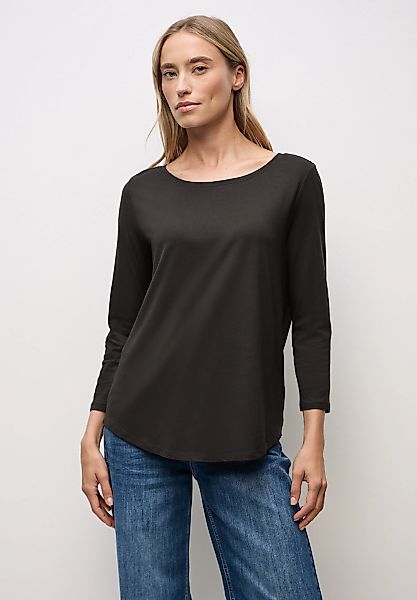 STREET ONE Langarmshirt in Unifarbe günstig online kaufen