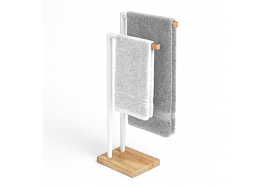 relaxdays Handtuchständer Handtuchhalter stehend, weiß günstig online kaufen