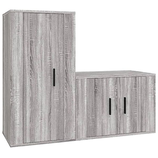 Vidaxl 2-tlg. Tv-schrank-set Grau Sonoma Holzwerkstoff günstig online kaufen