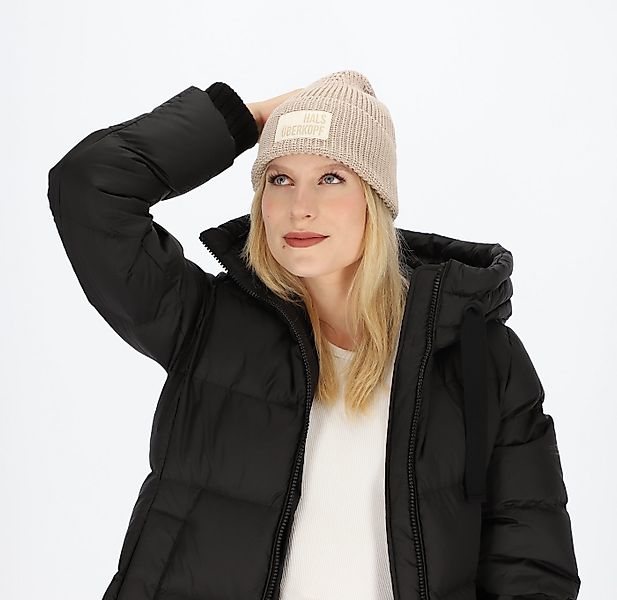 halsüberkopf Accessoires Strickmütze Achtsamkeit mit Statement-Badge günstig online kaufen