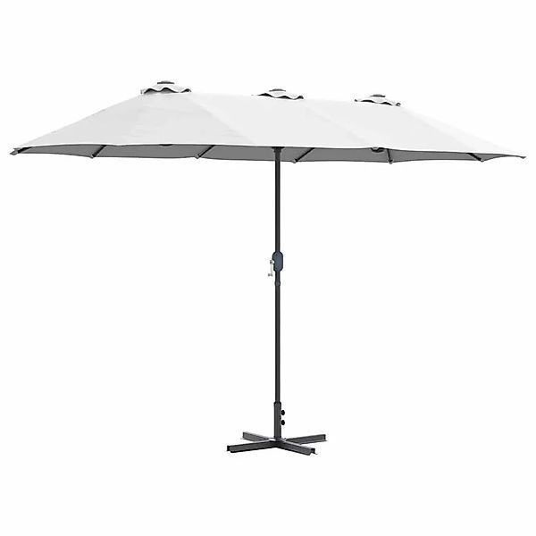 vidaXL Gartenparasol Sand 370 x 197 x 239 cm Pulverbeschichteter Stahl 4200 günstig online kaufen