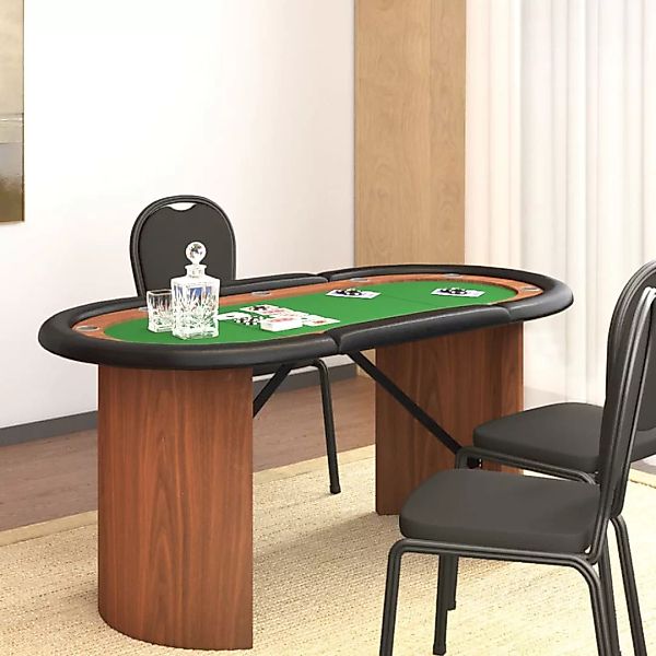 Vidaxl Pokertisch 10 Spieler Grün 160x80x75 Cm günstig online kaufen